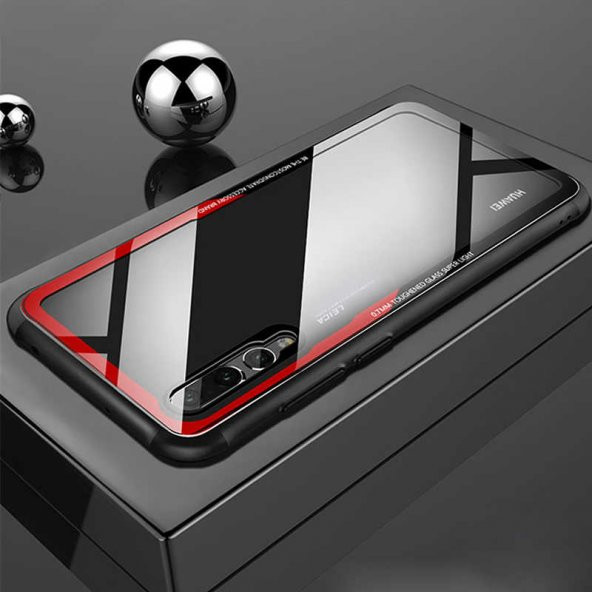 Huawei P20 Pro Kılıf Craft Arka Kapak - Siyah-Kırmızı