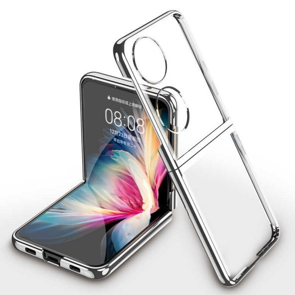 Huawei P50 Pocket Kılıf Kıpta Kapak - Gümüş