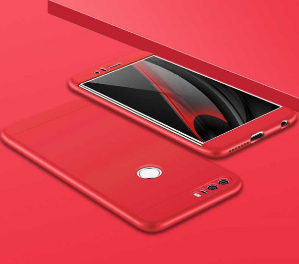 Huawei P9 Lite 2017 Kılıf Ays Kapak - Kırmızı