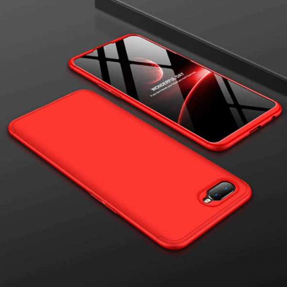 Oppo AX7 Kılıf Ays Kapak - Kırmızı