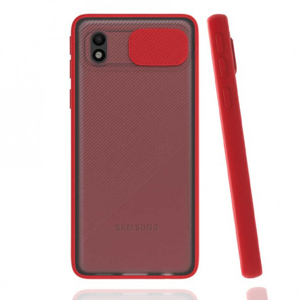 Samsung Galaxy A01 Core Kılıf Lensi Kapak - Kırmızı