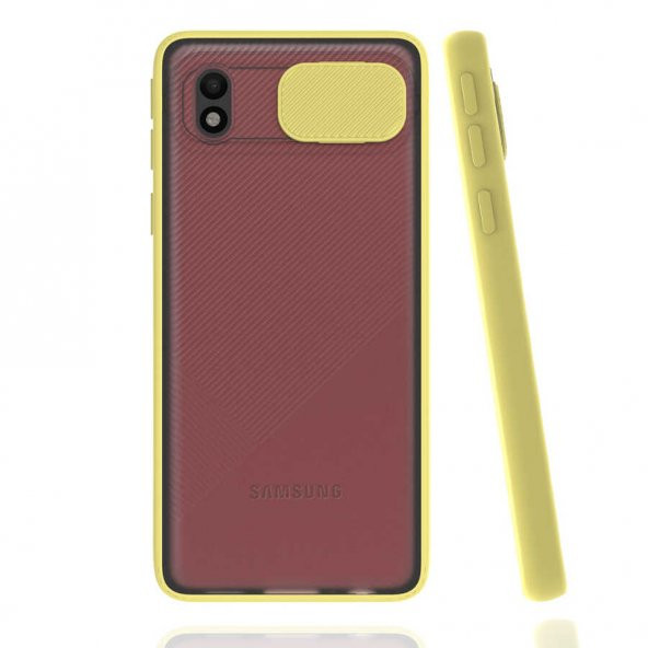 Samsung Galaxy A01 Core Kılıf Lensi Kapak - Sarı