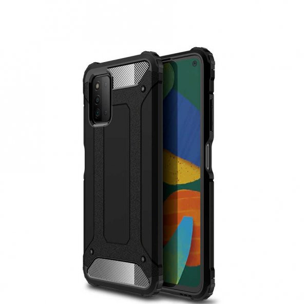 Samsung Galaxy A03S Kılıf Crash Silikon Kapak - Siyah