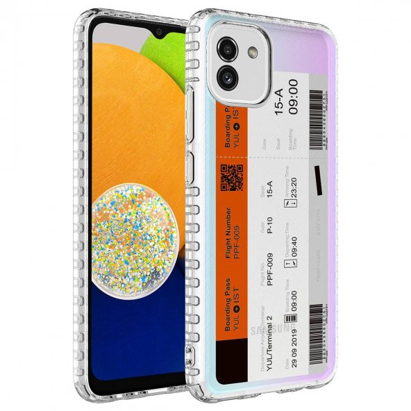 Samsung Galaxy A04 Kılıf Airbag Kenarlı Renkli Desenli Silikon Elegans Kapak - NO1
