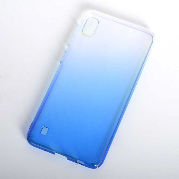 Samsung Galaxy A10 Kılıf Renkli Transparan Kapak - Mavi