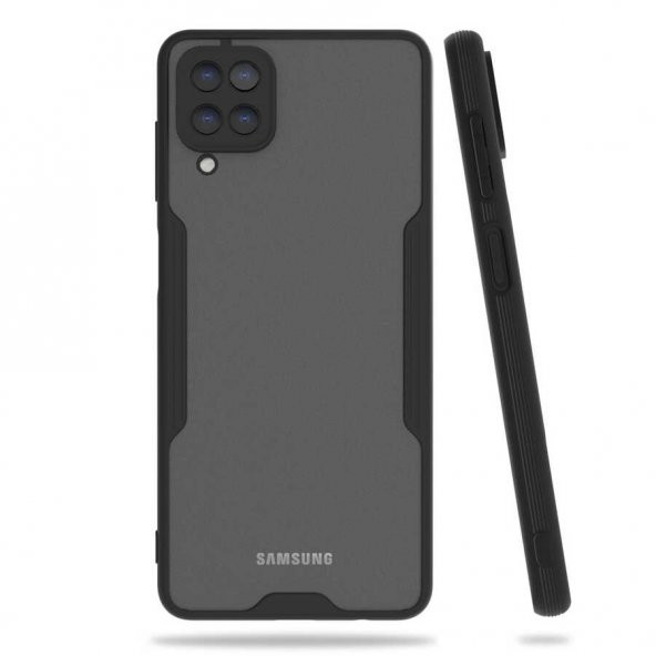 Samsung Galaxy A12 Kılıf Parfe Kapak - Siyah