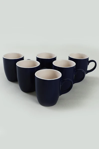 Keramika Mat Kobalt/Mat Beyaz Bulut Kupa 9 Cm 6 Adet 952/021 - 2