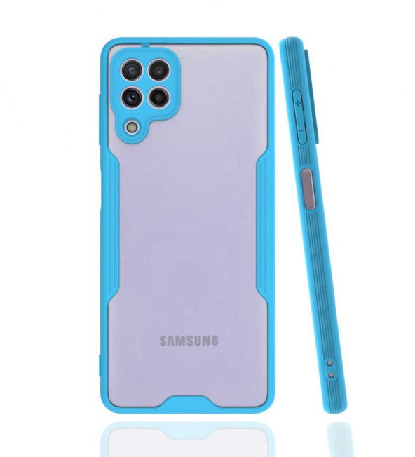 Samsung Galaxy A22 4G Kılıf Parfe Kapak - Mavi