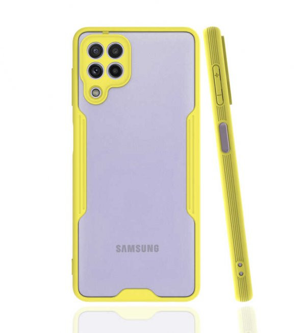Samsung Galaxy A22 4G Kılıf Parfe Kapak - Sarı