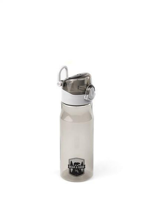 Bear&Deer Tritan Kelepçeli Pastel Gri Plastik Matara 750 Ml - MT0004 - 2