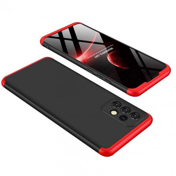 Samsung Galaxy A32 4G Kılıf Ays Kapak - Siyah-Kırmızı