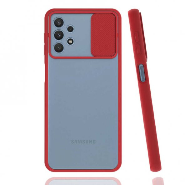 Samsung Galaxy A32 4G Kılıf Lensi Kapak - Kırmızı