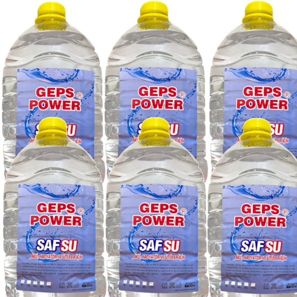 GEPSPOWER Distile Saf Su 6 x 5 L (30 Litre)  - Ütü, Akü, Antifriz Suyu