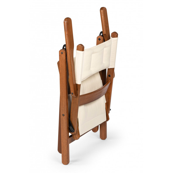 Marmaris Ahşap Bahçe Balkon Takımı: 60x80 Masa + 2 Minderli Sandalye Katlanır Set - 4