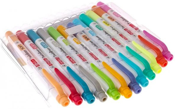 Dong-A Twinliner Soft 12 Renk Çift Taraflı Fosforlu Kalem Seti - 2
