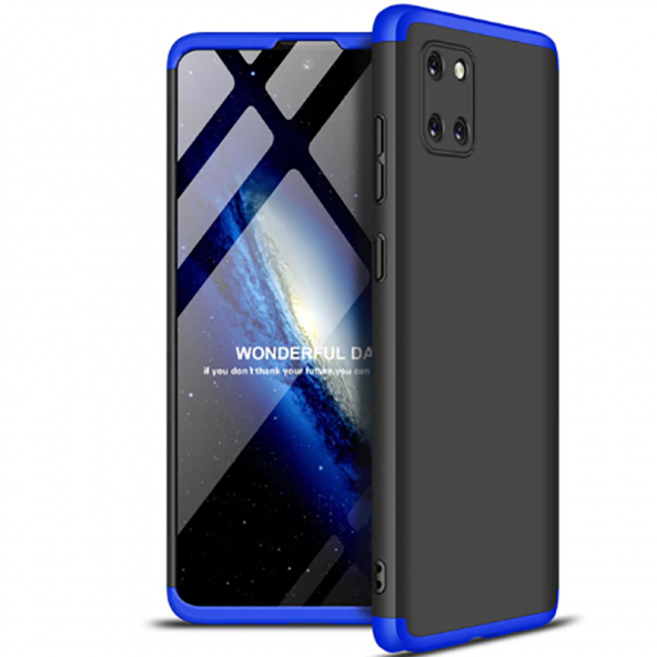 Samsung Galaxy A81 (Note 10 Lite) Kılıf Ays Kapak - Siyah-Mavi