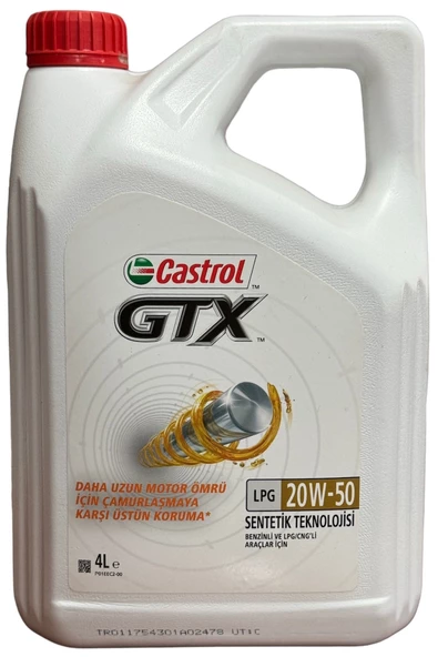 Castrol GTX LPG 20W-50 4 Litre Motor Yağı - API: SP - Çift Etkili Formül