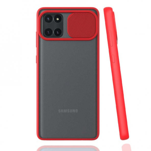 Samsung Galaxy A81 (Note 10 Lite) Kılıf Lensi Kapak - Kırmızı