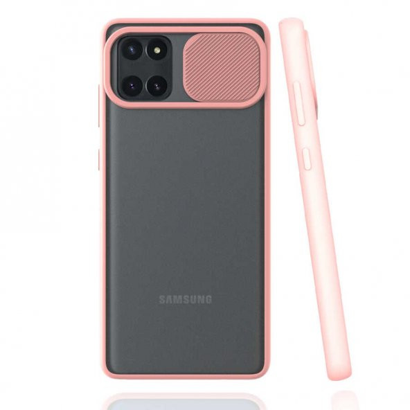 Samsung Galaxy A81 (Note 10 Lite) Kılıf Lensi Kapak - Pembe Açık