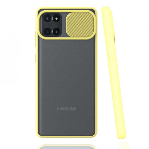 Samsung Galaxy A81 (Note 10 Lite) Kılıf Lensi Kapak - Sarı