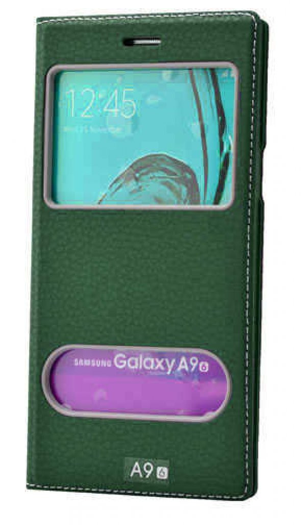Samsung Galaxy A9 2016 Kılıf Dolce Kapaklı Kılıf - Koyu Yeşil