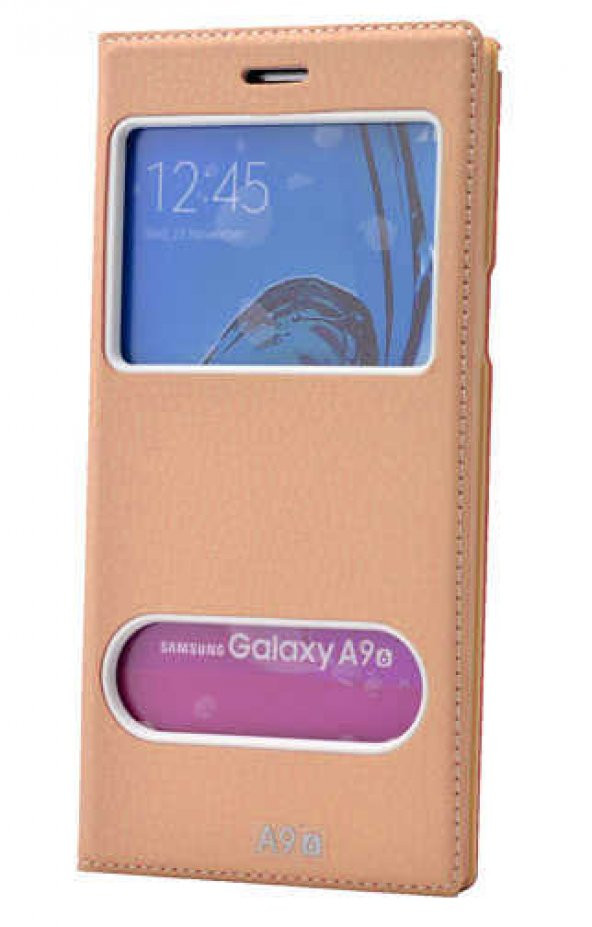 Samsung Galaxy A9 2016 Kılıf Dolce Kapaklı Kılıf - Gold