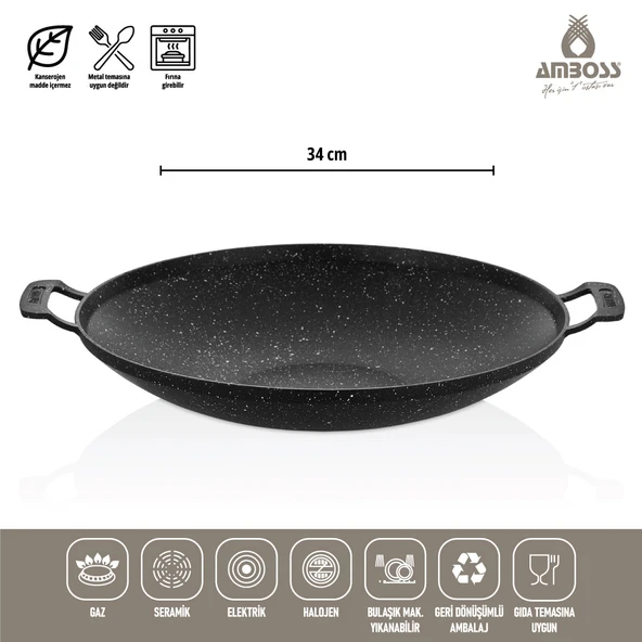 Amboss Violet Döküm Saç Kavurma & Gözleme Tavası - 2