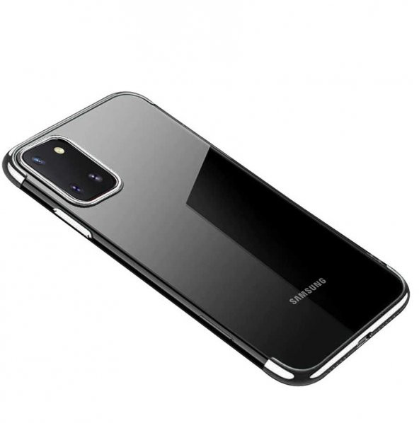Samsung Galaxy A91 (S10 Lite) Kılıf Dört Köşeli Lazer Silikon Kapak - Gri