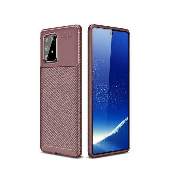Samsung Galaxy A91 (S10 Lite) Kılıf Negro Silikon Kapak - Kahverengi