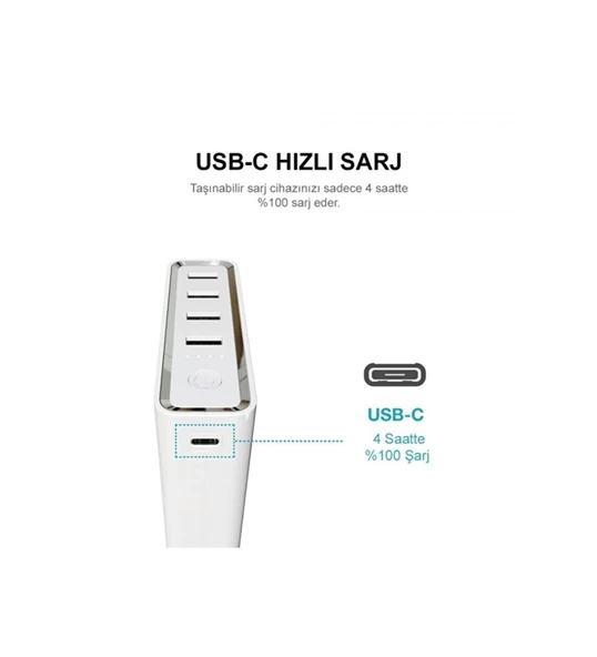 Ultimate Xp20001pd 20000mah 5 Çıkışlı Ultra Hızlı Taşınabilir Şarj Cihazı Gri