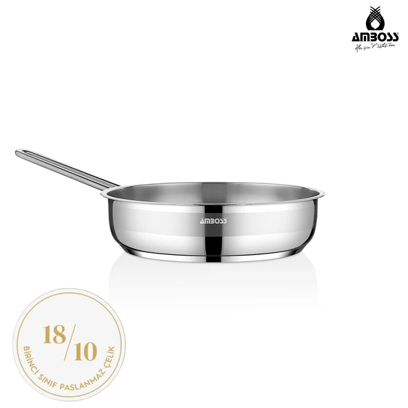 Amboss Saphire Paslanmaz Çelik 24 cm Kapaksız Çelik Tava - 1