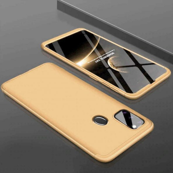 Samsung Galaxy M21 Kılıf Ays Kapak - Gold