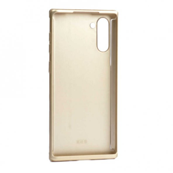 Samsung Galaxy Note 10 Kılıf 360 3 Parçalı Rubber Kapak - Gold