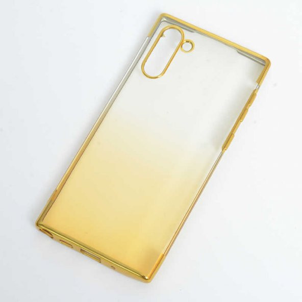 Samsung Galaxy Note 10 Kılıf Moss Silikon - Gold