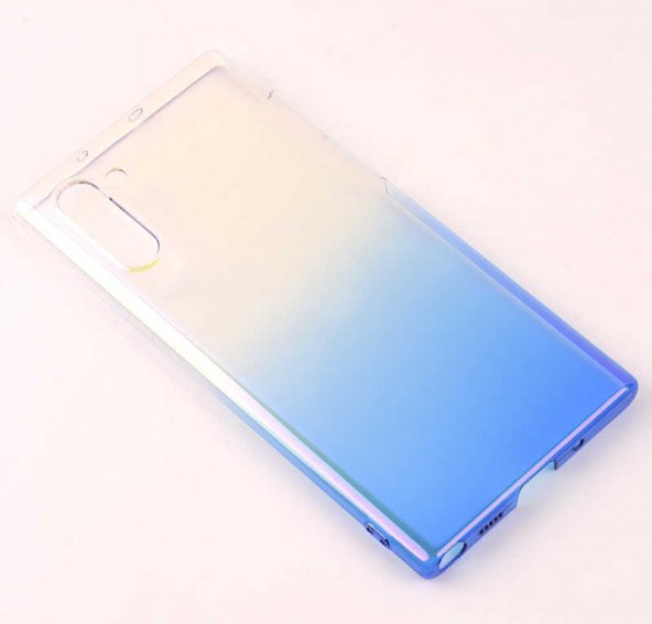 Samsung Galaxy Note 10 Kılıf Renkli Transparan Silikon - Mavi
