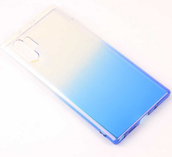 Samsung Galaxy Note 10 Plus Kılıf Renkli Transparan Kapak - Mavi