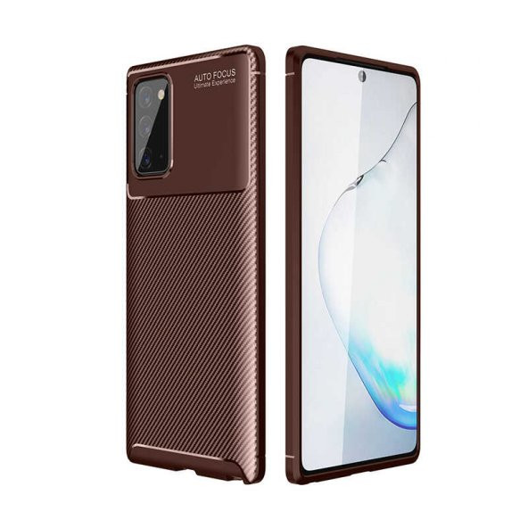 Samsung Galaxy Note 20 Kılıf Negro Silikon Kapak - Kahverengi