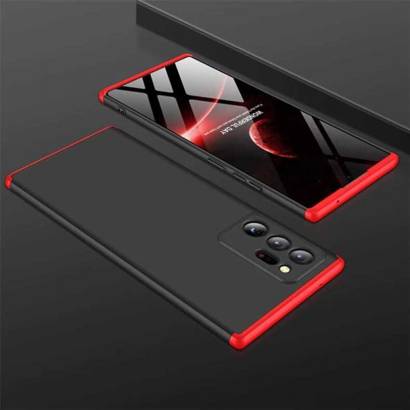 Samsung Galaxy Note 20 Ultra Kılıf Ays Kapak - Siyah-Kırmızı