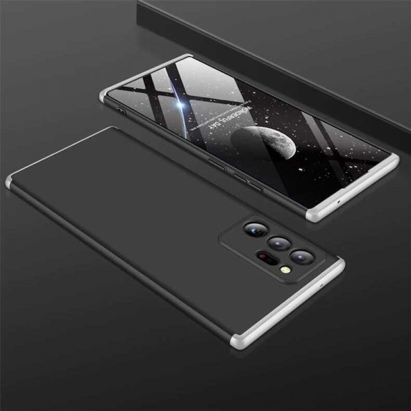 Samsung Galaxy Note 20 Ultra Kılıf Ays Kapak - Siyah-Gri