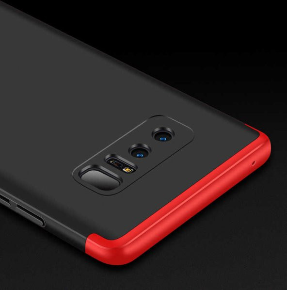 Samsung Galaxy Note 8 Kılıf Ays Kapak - Siyah-Kırmızı