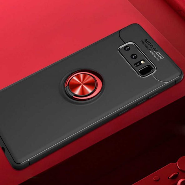 Samsung Galaxy Note 8 Kılıf Ravel Silikon Kapak - Siyah-Kırmızı