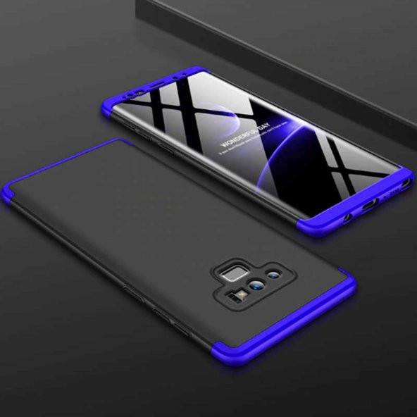 Samsung Galaxy Note 9 Kılıf Ays Kapak - Siyah-Mavi