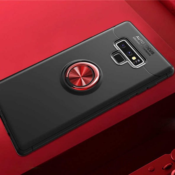 Samsung Galaxy Note 9 Kılıf Ravel Silikon Kapak - Siyah-Kırmızı