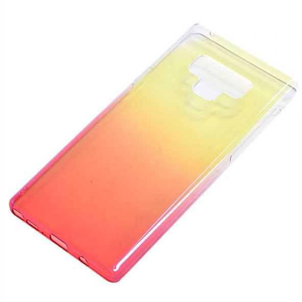 Samsung Galaxy Note 9 Kılıf Renkli Transparan Kapak - Pembe