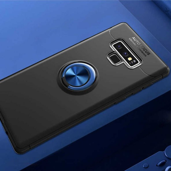 Samsung Galaxy Note 9 Kılıf Ravel Silikon Kapak - Siyah-Mavi