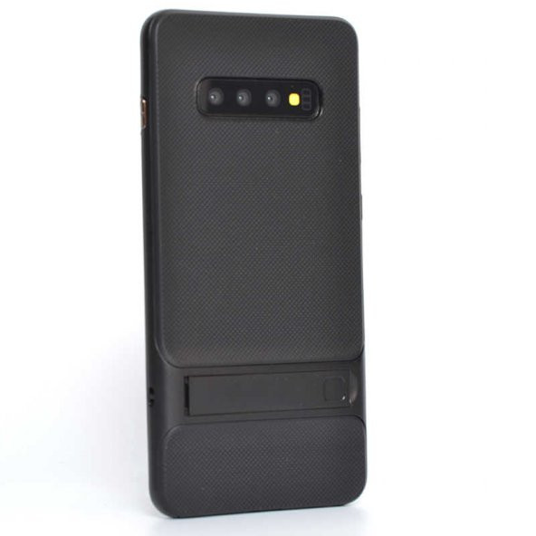 Samsung Galaxy S10 Kılıf Standlı Verus Kapak - Siyah