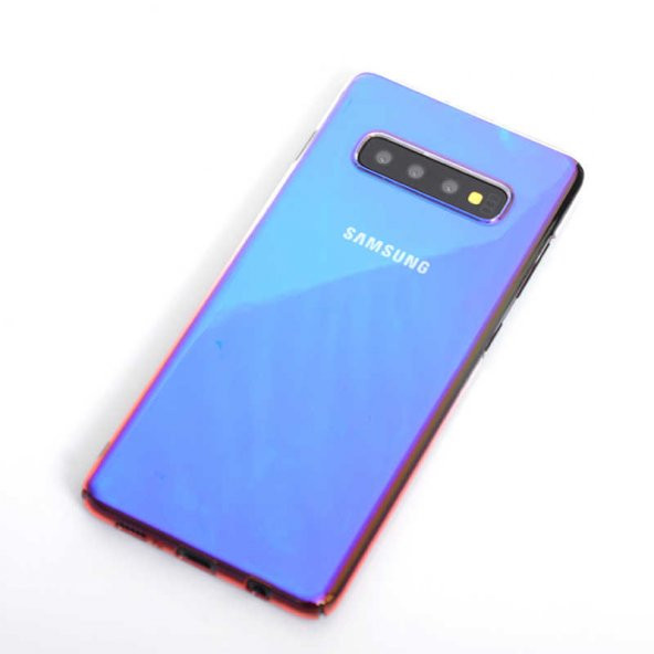 Samsung Galaxy S10 Kılıf Renkli Transparan Kapak - Pembe