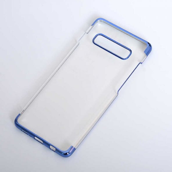 Samsung Galaxy S10 Kılıf Tareks Şeffaf Kapak - Mavi