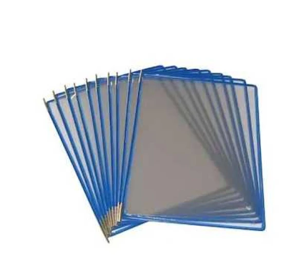 Tarıfold 114001 Mafsallı Poşet Dosya Plastik A4 Mavi Kenarlı 10