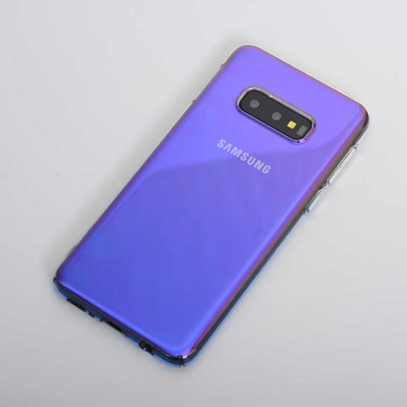 Samsung Galaxy S10E Kılıf Renkli Transparan Kapak - Mor